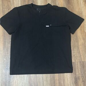 Figs Black Technical Scrub Top - Large